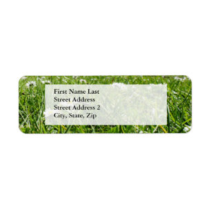 Flowers in the grass return address label