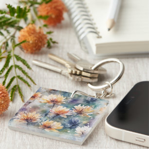 Flowers in the meadow key ring