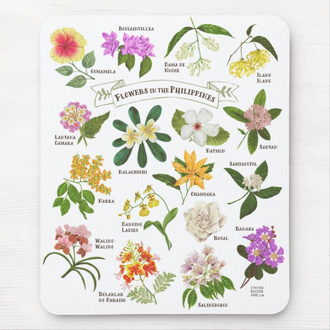 Flowers in the Philippines Mouse Mat (Front)