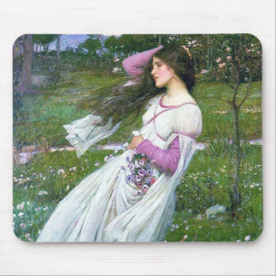 Flowers in the Wind, John William Waterhouse Mouse Mat
