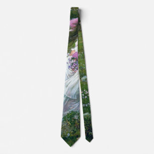 Flowers in the Wind, John William Waterhouse Tie
