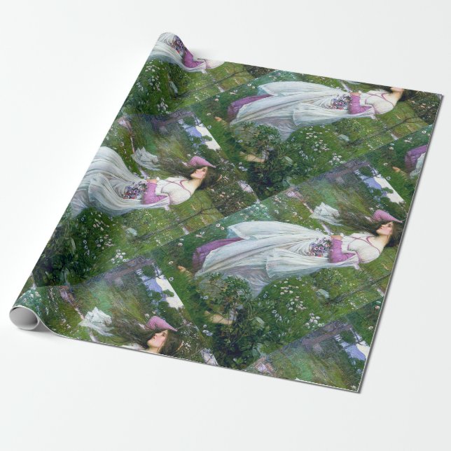 Flowers in the Wind, John William Waterhouse Wrapping Paper (Unrolled)