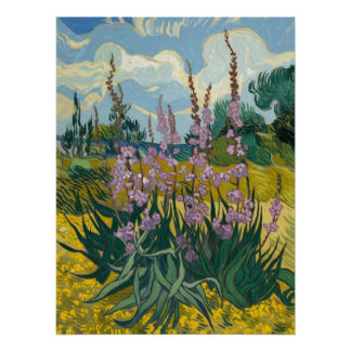 flowers in van gogh style poster