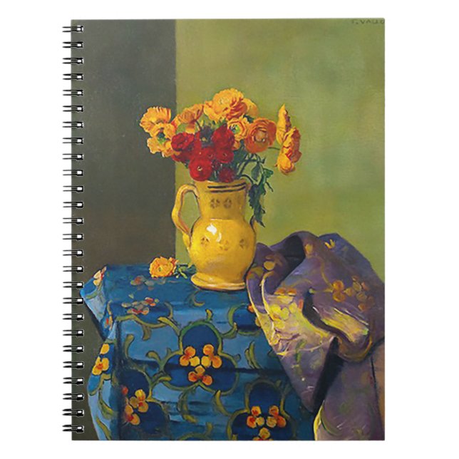 Flowers in Vase 1911 by Felix Vallotton Notebook (Front)