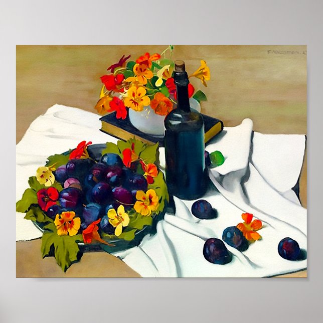 Flowers in Vase 1923 by Felix Vallotton Poster (Front)