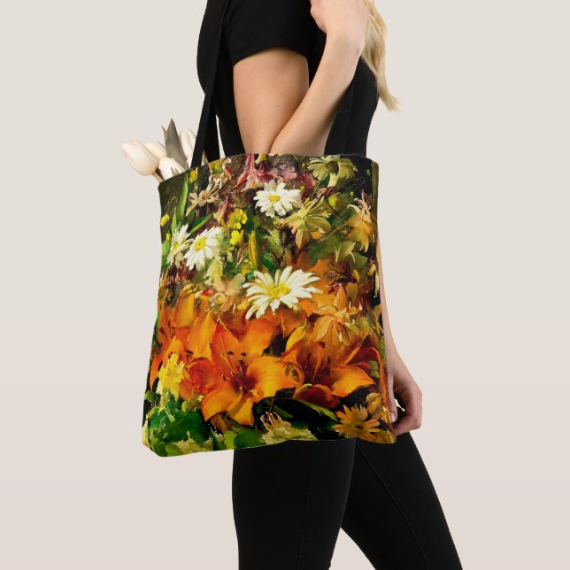 Flowers in Vase by Frantisek Hladik Tote Bag (Close Up)