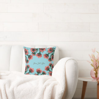 Flowers in Vase Watercolor Cushion