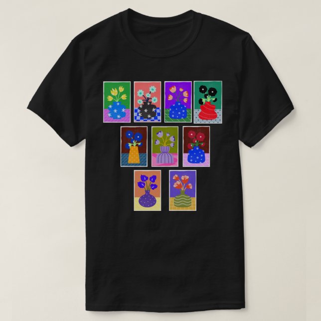 Flowers in Vases T-Shirt (Design Front)