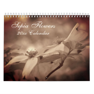 Flowers In Vintage Sepia Calendar