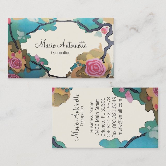 Flowers in Watercolors - Business Cards (Front/Back)