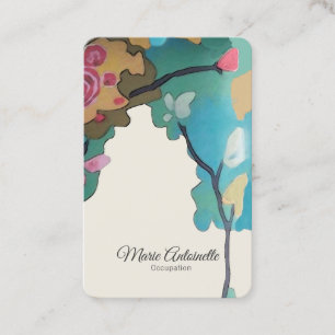 Flowers in Watercolors PAPER & SIZE OPTIONS - Euro Business Card