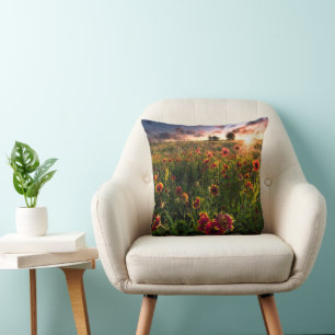 Flowers Indian Blanket Wildflower Texas Cushion