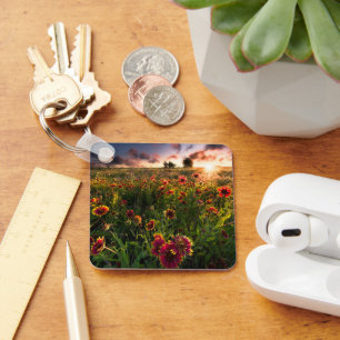 Flowers Indian Blanket Wildflower Texas Key Ring