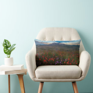 Flowers   Indian Paintbrush & Penstemon Lumbar Cushion
