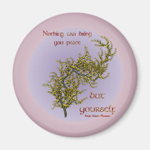 Flowers Inner Peace Inspirational Quote Magnet