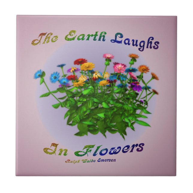 Flowers Inspirational Quote Tile (Front)