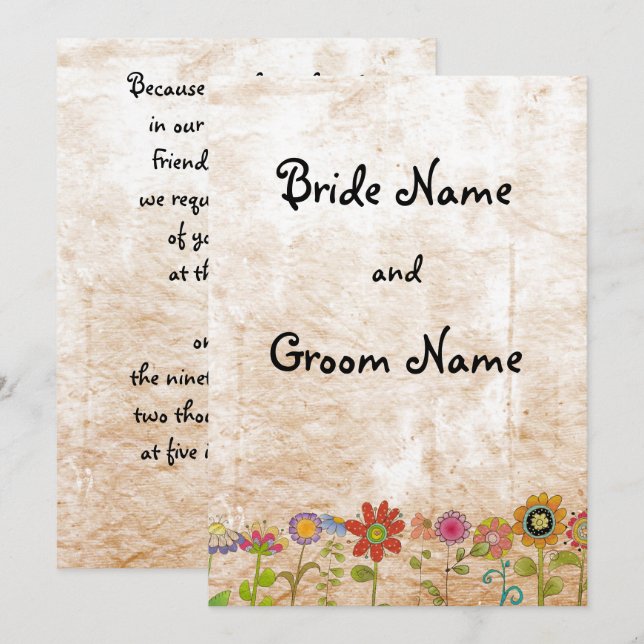Flowers Invitation (Front/Back)