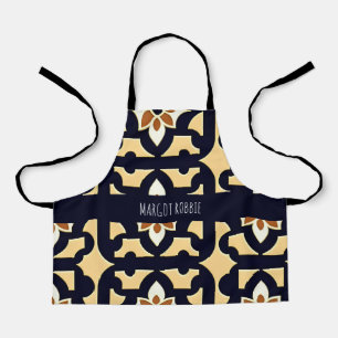 Flowers Isometric in Box Beige Botanical Pattern Apron