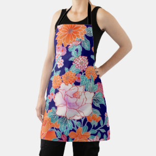 Flowers, Japanese Design Apron