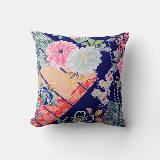 Flowers, Japanese Design Cushion (Front)