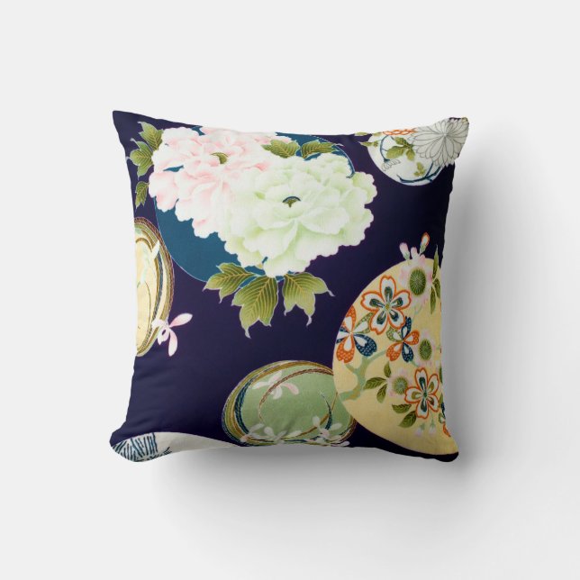 Flowers, Japanese Design Cushion (Front)