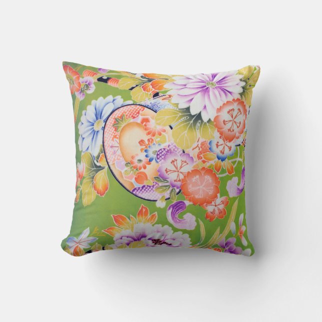 Flowers, Japanese Design Cushion (Front)