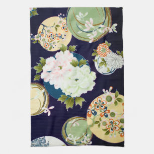 Flowers, Japanese Design Tea Towel