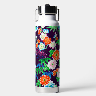 Flowers, Japanese Design Water Bottle