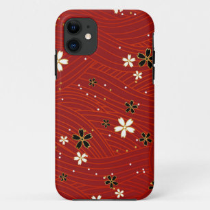 Flowers, Japanese paper, floral background images iPhone 11 Case