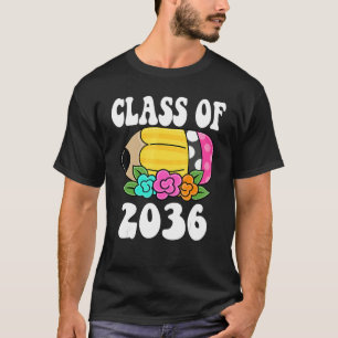 Flowers Kids Back To School Class of 2036 PreK Pen T-Shirt