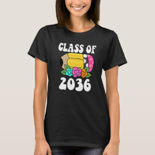 Flowers Kids Back To School Class of 2036 PreK Pen T-Shirt