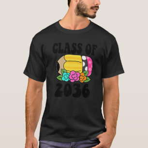Flowers Kids Back To School Class of 2036 PreK Pen T-Shirt
