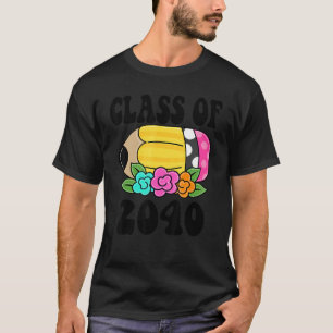 Flowers Kids Back To School Class of 2040 PreK Pen T-Shirt