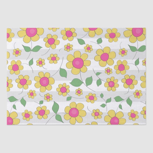 Flowers kids paint happy spring doodles tissue paper (Front)