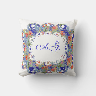 Flowers, Lace and Monogramm Pillow