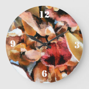 FLOWERS LARGE CLOCK