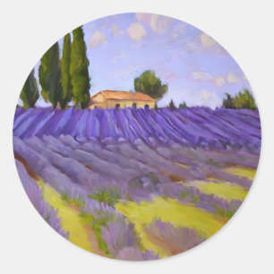 Flowers Lavender fields Classic Round Sticker