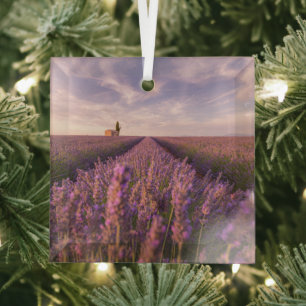 Flowers Lavender Southern France Glass Tree Decoration