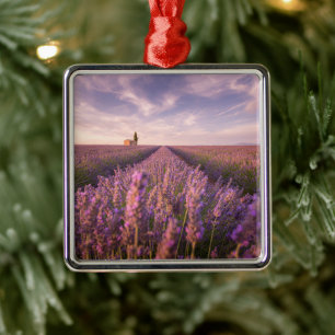 Flowers   Lavender Southern France Metal Tree Decoration