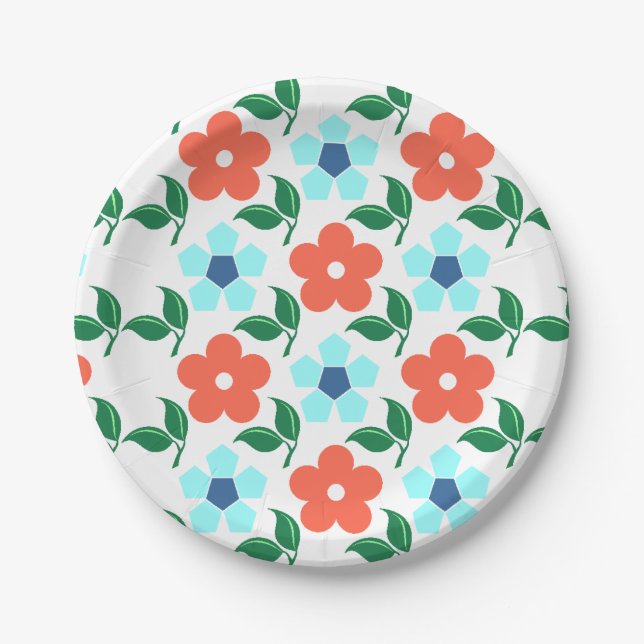 Flowers & Leaf Paper Plates (Front)