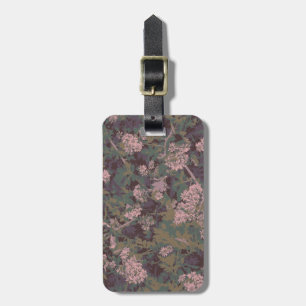 Flowers, leafs, and camouflage luggage tag