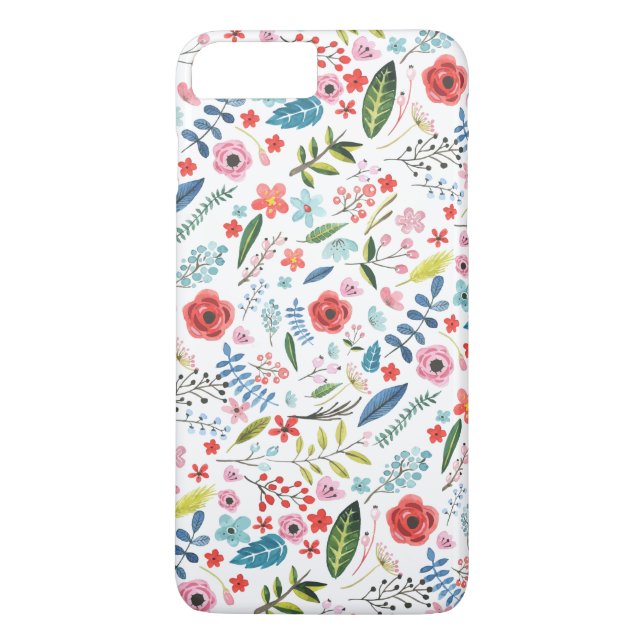 Flowers & Leafs Colourful Watercolors Pattern Case-Mate iPhone Case (Back)