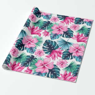 Flowers, Leaves and Pine Wrapping Paper