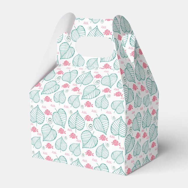 Flowers, Leaves and Swirls Favour Box (Front Side)