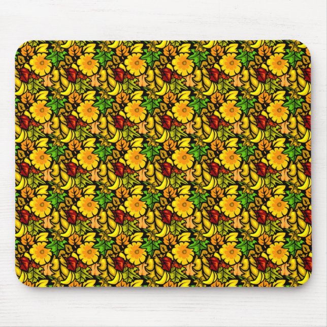 Flowers & Leaves Mouse Mat (Front)