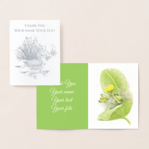 Flowers lilies  Pencil drawing Foil Card