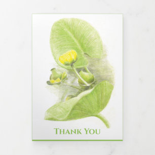 Flowers lilies  Pencil drawing Tri-Fold Holiday Card