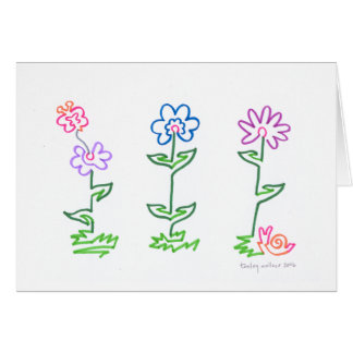 Flowers Line Art Card