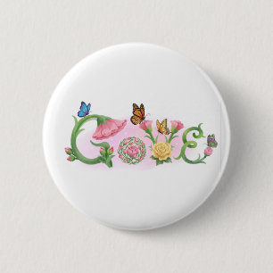 Flowers Love 6 Cm Round Badge