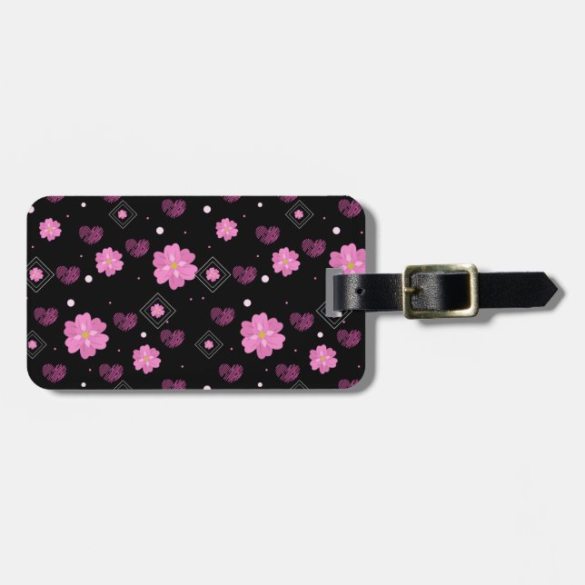 Flowers Love Valentine Pattern Luggage Tag (Front Horizontal)